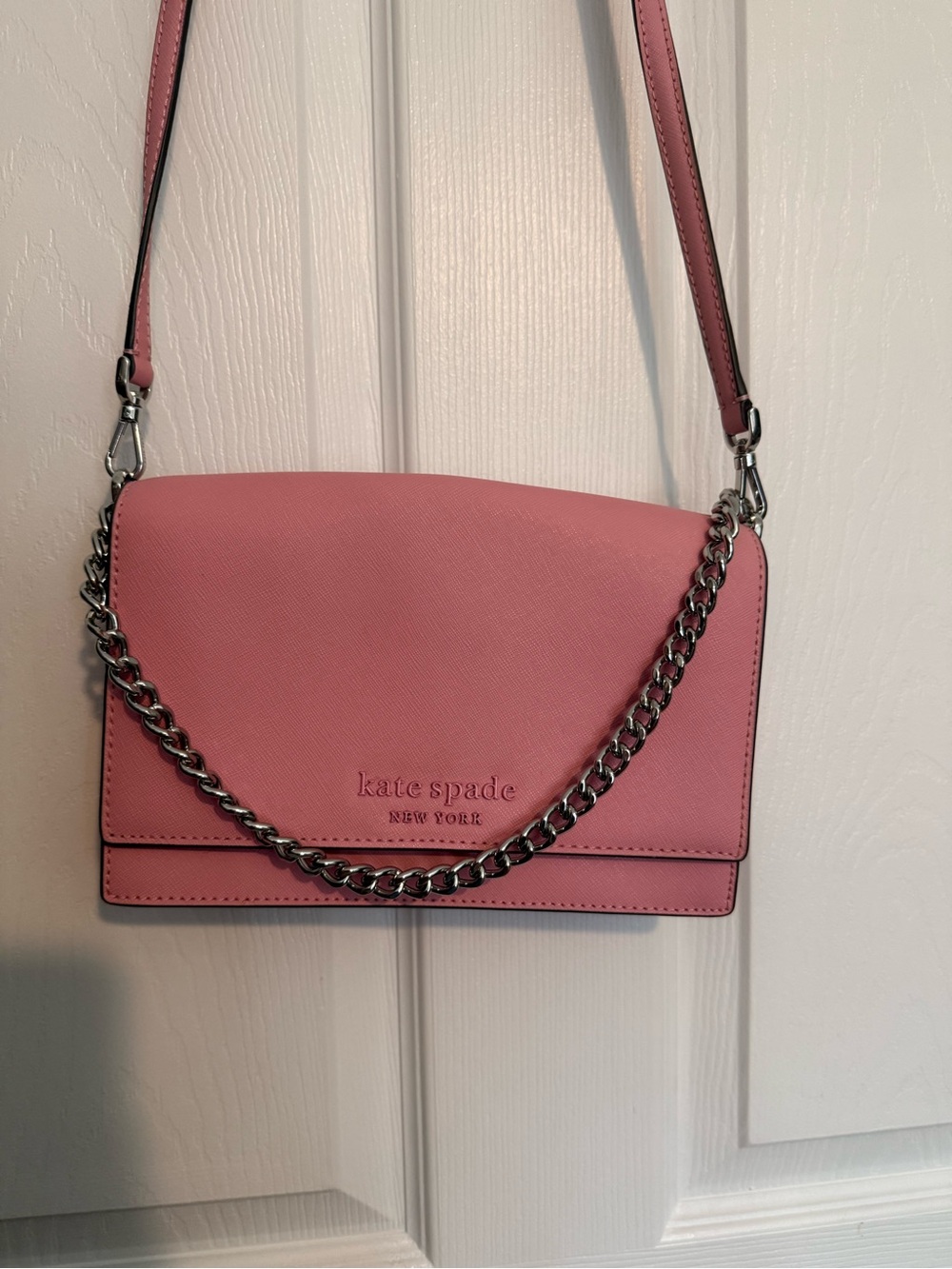 kate spade Pink Leather Chain-Accent Crossbody Bag